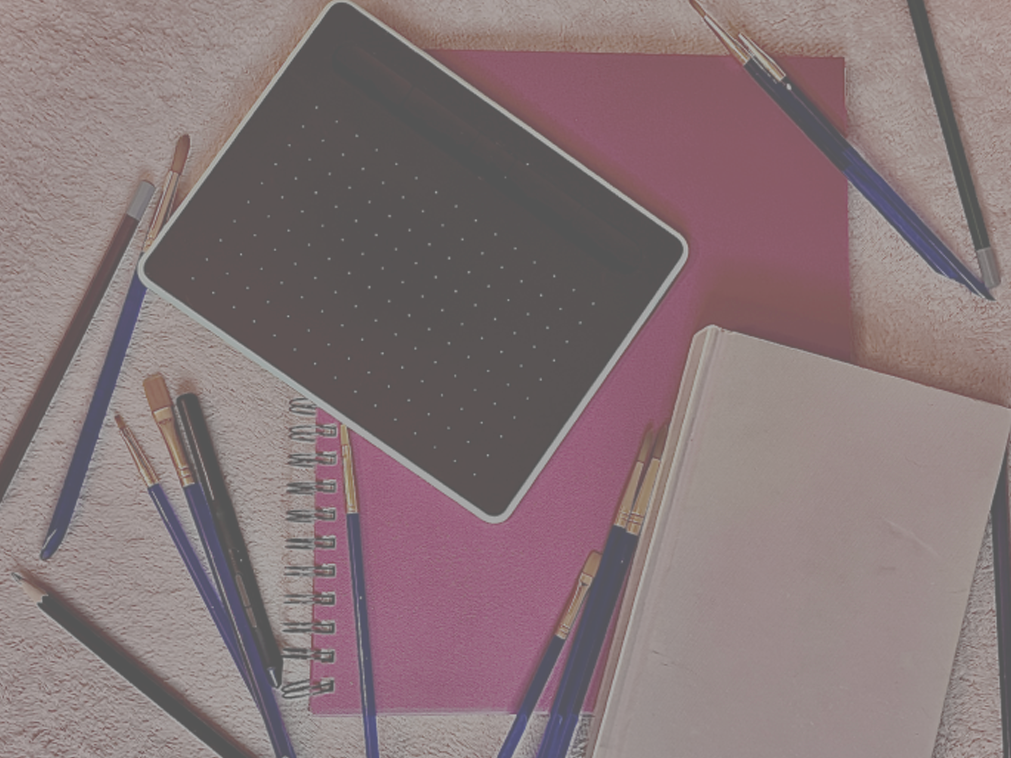 sketch book and other art supplies